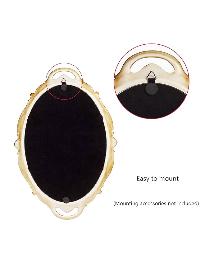 erorex Oval Antique Decorative Wall Mirror Vintage Hanging Mirror Living Room Dresser Decor Wall Mounted Mirror Elegant European Wall Hanging Dressing Mirror Decor For Bathroom Bedroom - Image 4