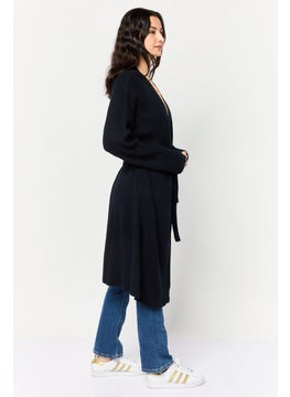 French Connection Women Knitted Belted Cardigans, Navy  - Image 4