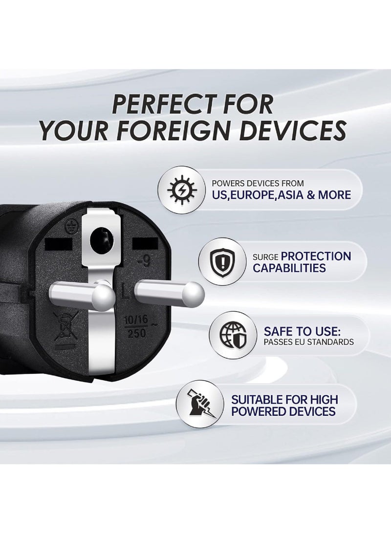 Rock Pow World to EU Adapter 1-Pack - Infino Multi-Country Converter for US/UK/AU/CN/JP - EU Type E/F - Safe Charging, Devices - Sleek BlackBLACK-1PACK-EU - Image 5