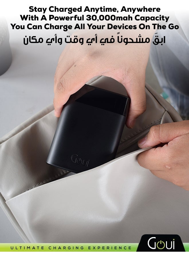 جوي باور بانك بريميوم بسعة 30,000 ملي أمبير - شحن فائق السرعة بقوة 140 واط مع منافذ USB-C و USB-A لشحن أجهزة متعددة، شاحن محمول لشحن عدة أجهزة بنفس الوقت، شحن سريع لأجهزة آيفون و سامسونج و جالكسي و ايباد برو و ايربودز و هواوي والأجهزة اللوحية وأجهزة GPS ومشغلات MP3/MP4 وغيرها، تصميم محمول وصغير الحجم 30000 mAh - Image 3
