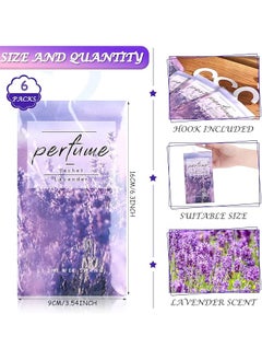 erorex 6 Pcs Large Hanging Closet Deodorizer Air Freshener Scented Sachets For Drawers And Closets Long Lasting Lavender Sachet Bags Drawer Freshener For Clothes Lavender  - Image 2