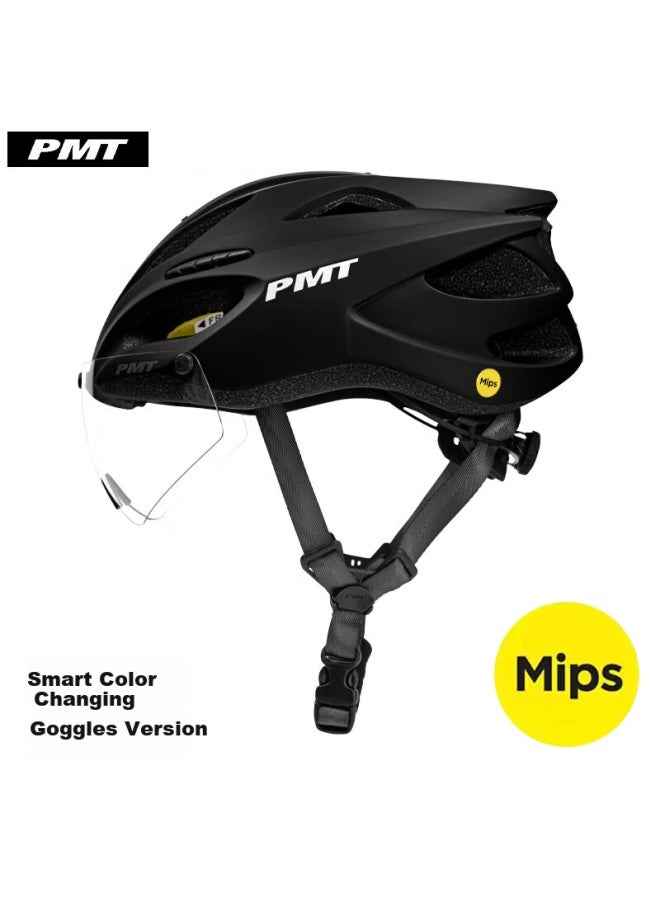 Pmt Goggles Mips Impact-resistant Cycling Helmet Bicycle Aerodynamic Safety Cap Uni Road Bike Gear Ink Black M