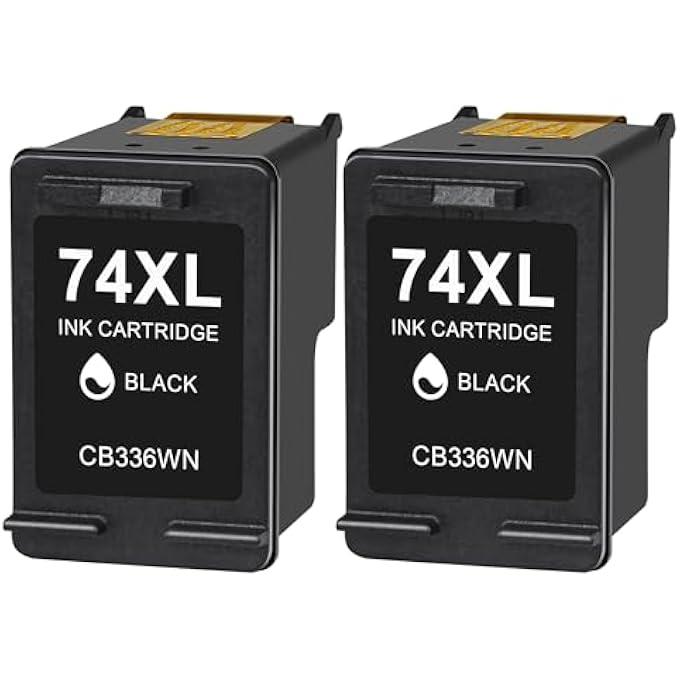 74 INK CARTRIDGE 2-PACK BLACK CB335WN REPLACEMENT FOR HP 74 BLACK INK FOR DESKJET D4260 D4280 D4360 OFFICEJET J5730 J5740 J5750 J5780 J5790 J6450 J6480 PHOTOSMART C4200 C4300 C5200 C5500 PRINTER INK - Image 3