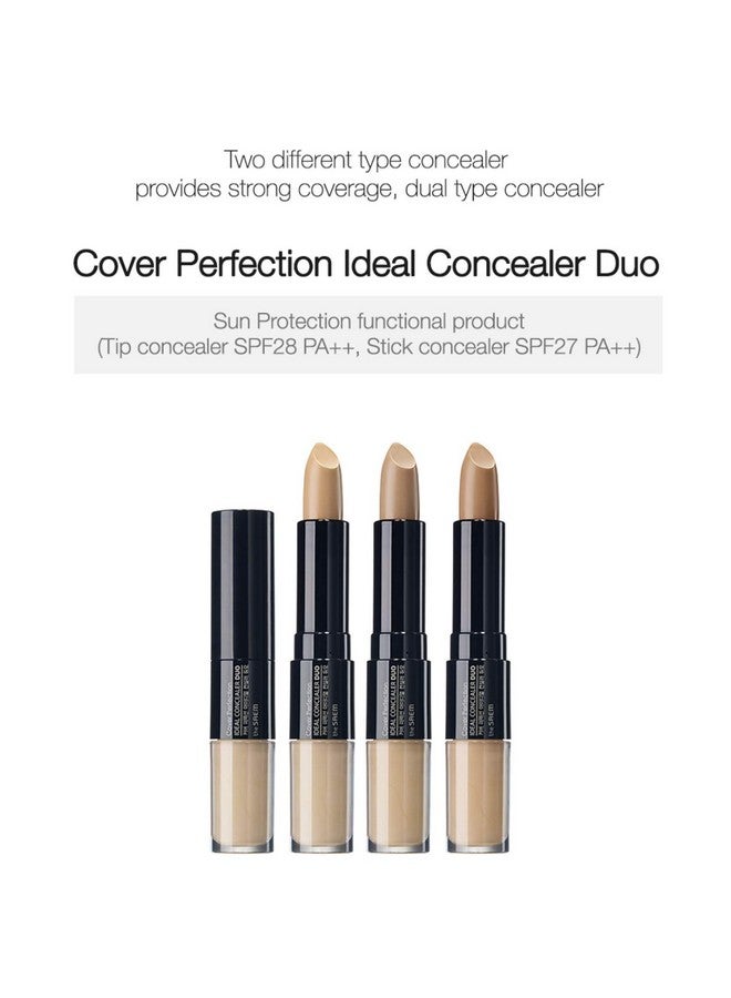 THESAEM Cover Perfection Ideal Concealer Duo ( 2 Rich Beige) ; Dual Type Full Coverage Concealer High Adherence High Pigmented No Clumping In Wrinkles Crease Proof Concealer - Image 3