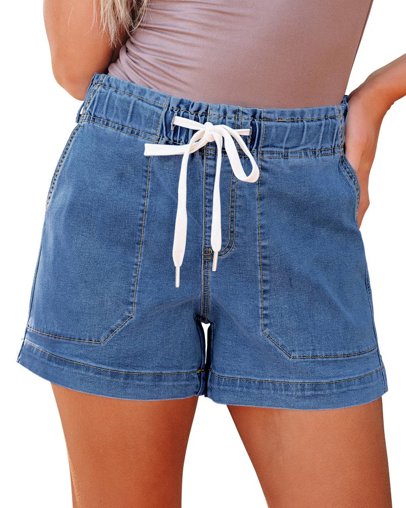 luvamia Denim Shorts Women Stretchy Wide Leg Jean Trendy 2026 Cute Jorts Plus Size Womenâ€™S Jean Shorts Medium Blue Size XX-Large US 20 to 22 - Image 1