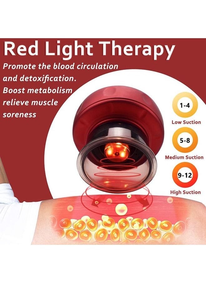 Arabest - Electric Cupping Therapy Machine with 12 Level Temperature and Suction, Smart Cupping Therapy Massager, Red Light Electric Cupping Therapy Machine(Red) - Image 1