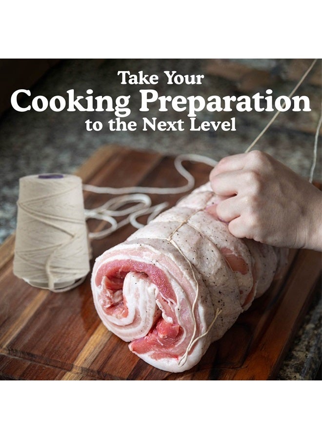 Regency Wraps Butchers Cooking Twine, Made of Heavy-Weight Natural Cotton, Perfect for Meat Trussing and Food Prep, 500 ft Cone, Pack of 2 - Image 1