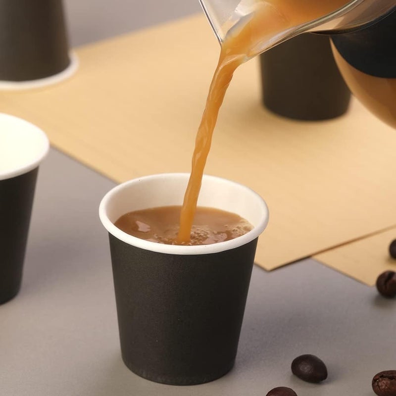 Huaiid 200 Count 3 oz Small Paper Cups  Black Disposable Mini Bathroom Cups  Disposable Mouthwash Cups  Small Disposable Paper Cups  Espresso Cups  Paper Cups for Party Travel Picnic BBQ - Image 3