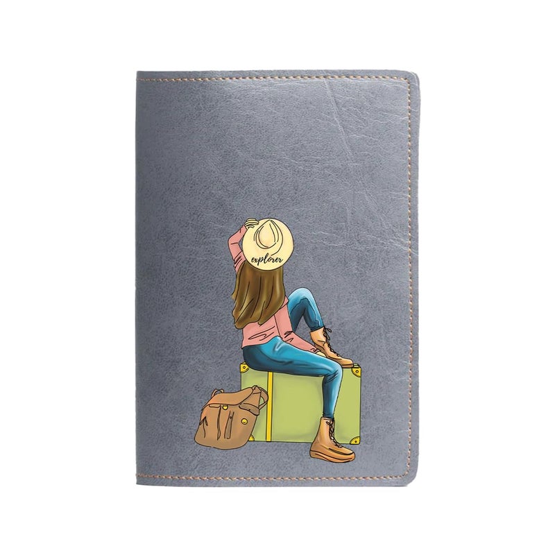 The Messy Corner Vegan Leather Passport Cover for Women | Ultra Violet WANDERLUST Leather Passport Case Travel Accessories for Women (Grey) - Image 5
