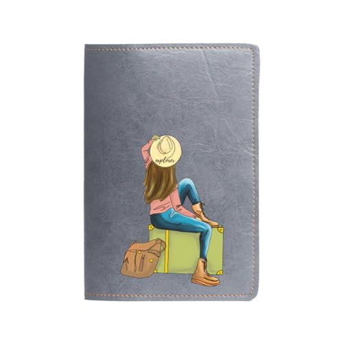 The Messy Corner Vegan Leather Passport Cover for Women | Ultra Violet WANDERLUST Leather Passport Case Travel Accessories for Women (Grey) - Image 1