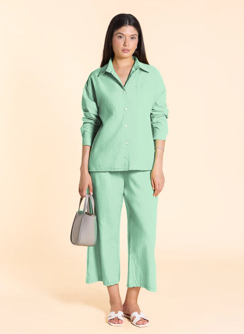 SHAPES LINEN BLEND COMFORT SHIRT SET