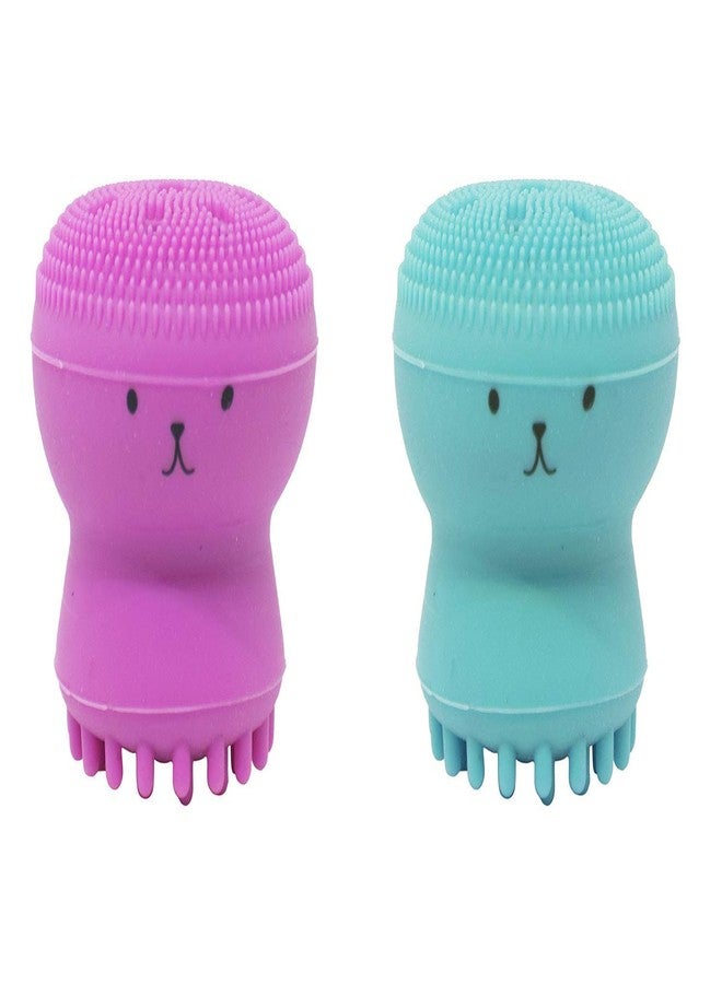 Ekan Silicon Scrubber For Girls And Women Set of 2Pcs Multicolor - Image 1