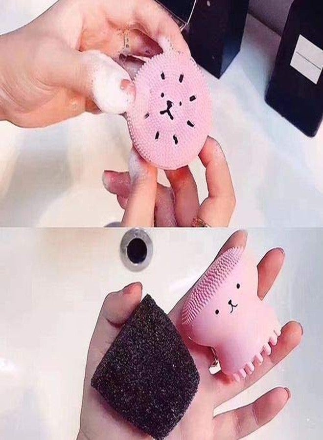 Ekan Silicon Scrubber For Girls And Women Set of 2Pcs Multicolor - Image 5