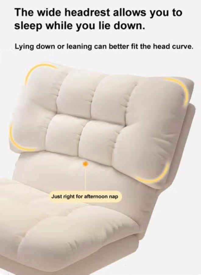 رافين مجموعة من 2 كرسي استرخاء متعدد الوظائف عصري مبطن متعدد التعديل بظهر عريض مرتفع وطبقة مزدوجة مبطنة كرسي مريح مع مسند للقدمين كرسي ترفيهي للفناء كرسي أريكة فردي للشرفة كرسي خارجي لغرفة النوم وغرفة المعيشة والمنزل 70 × 50 × 100 و 50 × 40 × 40 سم - Image 5