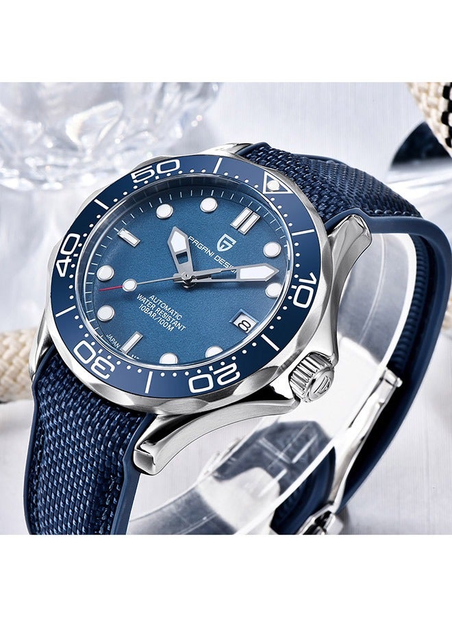 PAGANI DESIGN Automatic Diving Watches for Men Japan Movement,  Rubber Watch Band, Rotating Ceramic Bezel, Sapphire Domed Mirror, Waterproof Mechancial Self Winding Wrist Watch - Image 2