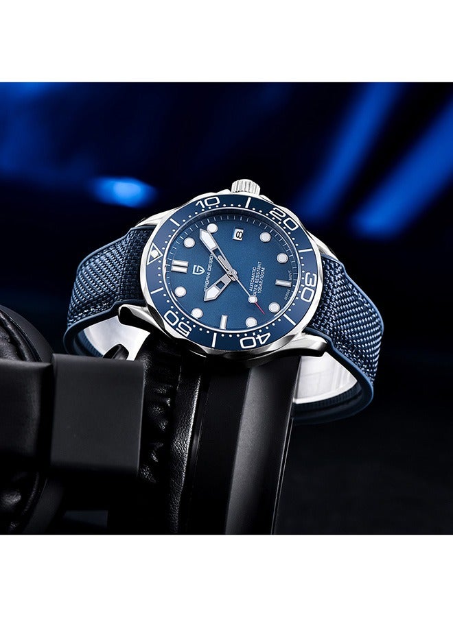 PAGANI DESIGN Automatic Diving Watches for Men Japan Movement,  Rubber Watch Band, Rotating Ceramic Bezel, Sapphire Domed Mirror, Waterproof Mechancial Self Winding Wrist Watch - Image 3