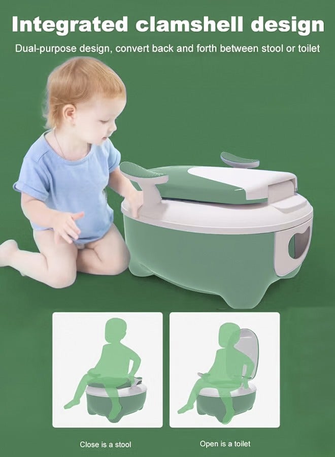 Optico Baby Potty Training Seat Potty Toilet Trainer with Handles, Toddler Kids Potty Chair with High Back Support, Portable Toilet Seat Kid Boys Girls for Indoor and Outdoor (Green) - Image 3