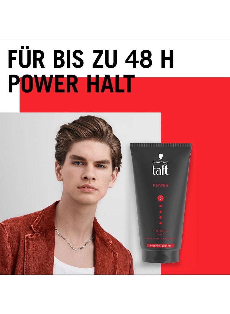 Schwarzkopf German Brand, Hair gel, Schwarzkopf TAFT Power Gel - Strong Hold Hair Styling Gel (Up to 48 Hours), Water-Resistant, Extreme Endurance for an Energetic Hairstyle,150 Ml. - Image 3