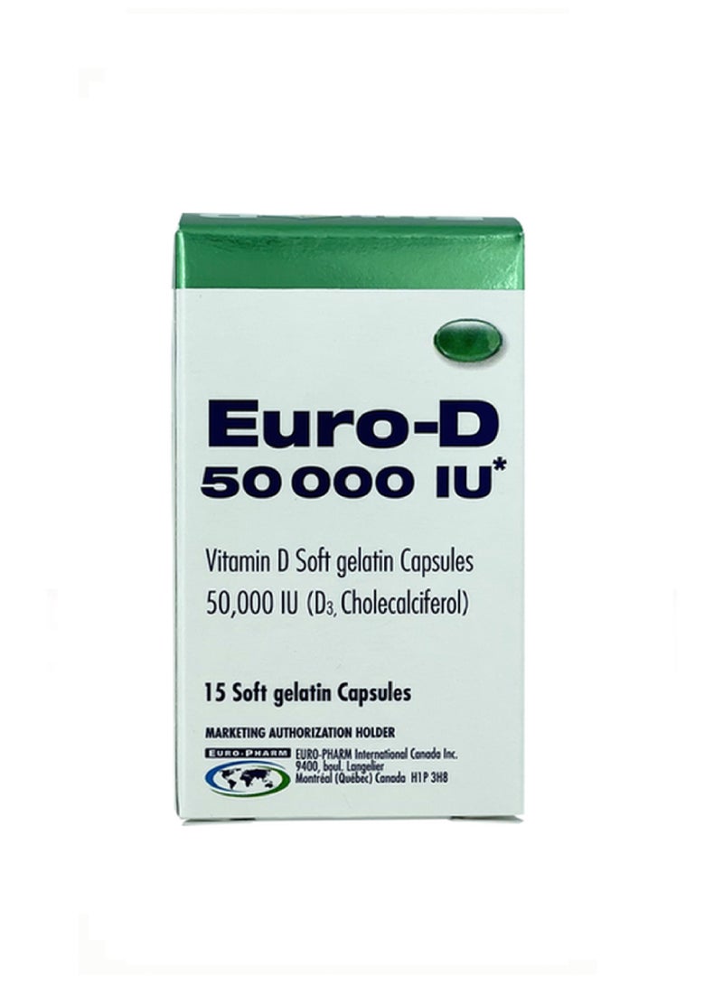 Euro EURO-D 50,000IU GEL CAPS 15'S