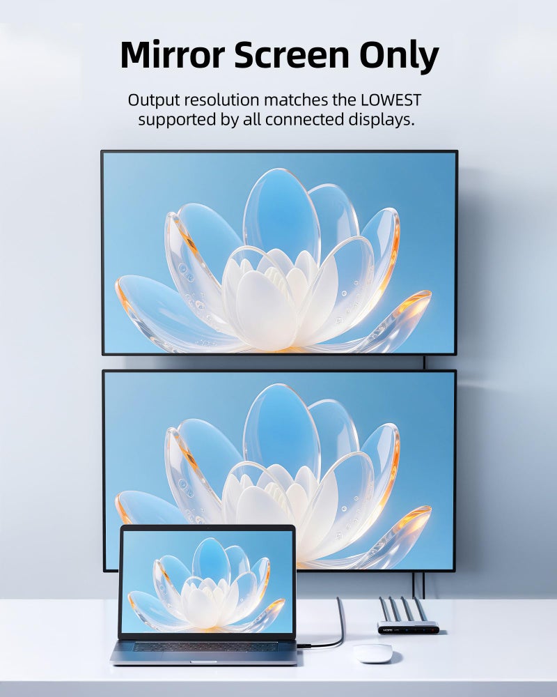 llano موزع HDMI 2.1 من لانو 1 في 2 خارج، 8K@60Hz 4K@120Hz/240Hz، وضع SST ومرآة فقط (بدون تمديد)، HDCP 2.3، HDR10، رؤية دولبي، لجهاز PS5، Xbox، Apple TV، لابتوب، هيكل من الألمنيوم - Image 2