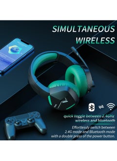 BINNUNE BINNUNE BW01 Bluetooth 2.4GHz Wireless Gaming Headset with Microphone for PC PS5 PS4 Laptop Computer  - Image 2