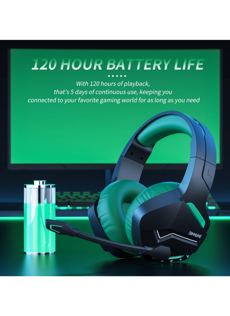 BINNUNE - BINNUNE BW01 Bluetooth 2.4GHz Wireless Gaming Headset with Microphone for PC PS5 PS4 Laptop Computer - Image 1