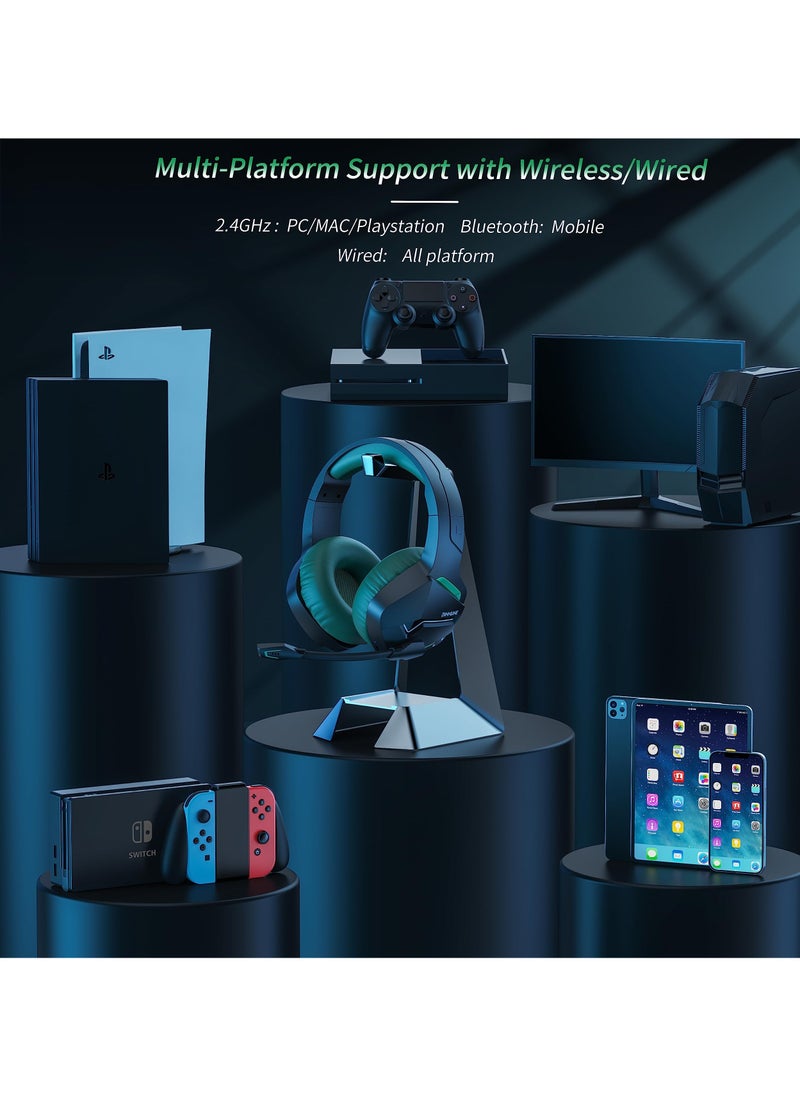 BINNUNE - BINNUNE BW01 Bluetooth 2.4GHz Wireless Gaming Headset with Microphone for PC PS5 PS4 Laptop Computer - Image 1