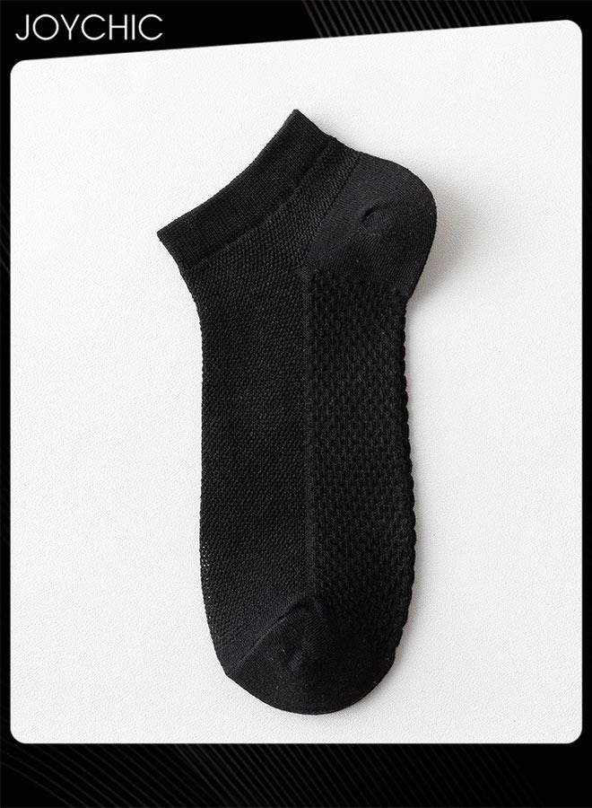 5 Pairs of Socks for Men Summer Thin Solid Color Pure Cotton Sweat-absorbent Breathable Short Socks