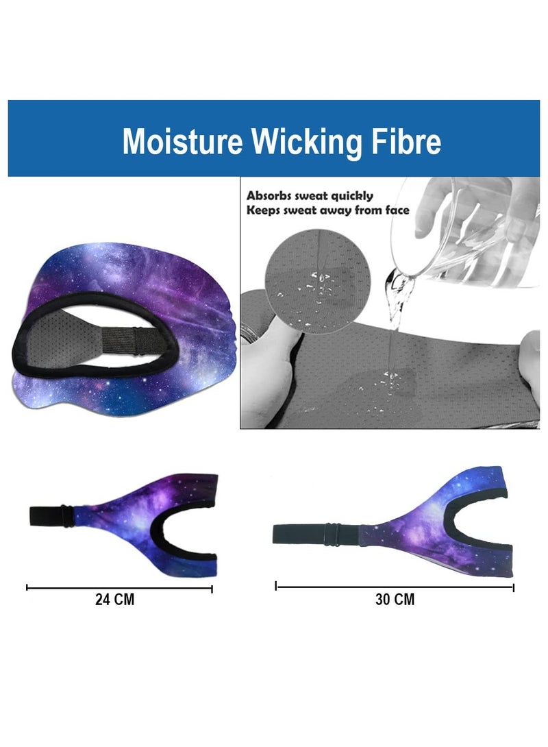 Barakah VR Eye Mask Cover VR Mask Sweat Band ,Replace Silicone Face Cover Pad Adjustable Breathable VR Sweat Band for Oculus/Mate Quest 2/Oculus Rifts 2/HTC Vive Pro 2/Oculus Go Quest  (Starry Sky 2pcs) - Image 4