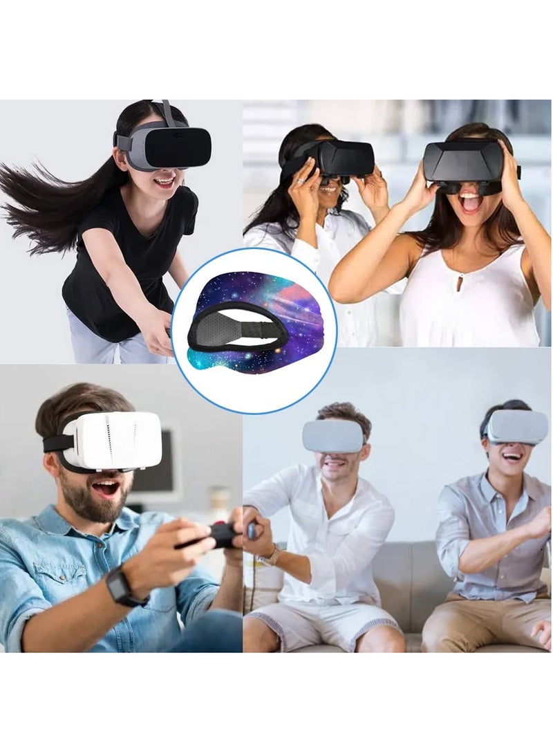Barakah VR Eye Mask Cover VR Mask Sweat Band ,Replace Silicone Face Cover Pad Adjustable Breathable VR Sweat Band for Oculus/Mate Quest 2/Oculus Rifts 2/HTC Vive Pro 2/Oculus Go Quest  (Starry Sky 2pcs) - Image 5