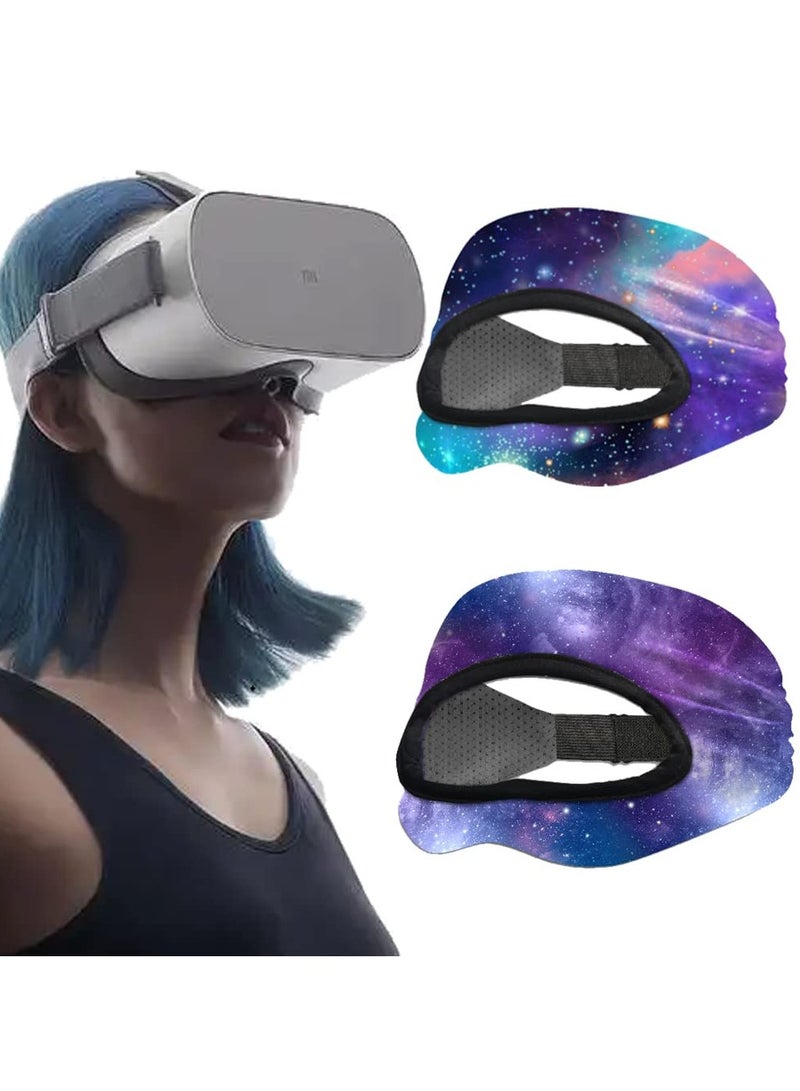 Barakah VR Eye Mask Cover VR Mask Sweat Band ,Replace Silicone Face Cover Pad Adjustable Breathable VR Sweat Band for Oculus/Mate Quest 2/Oculus Rifts 2/HTC Vive Pro 2/Oculus Go Quest  (Starry Sky 2pcs) - Image 1