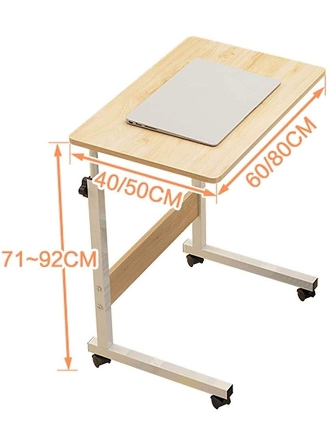 JCB CHIC Adjustable Height Mobile Computer Desk for Small Space Rolling Writing with wheels and Storage Shelves Home Office Study Portable Bedrooms Work Gaming Table(80*60cm) - Image 2