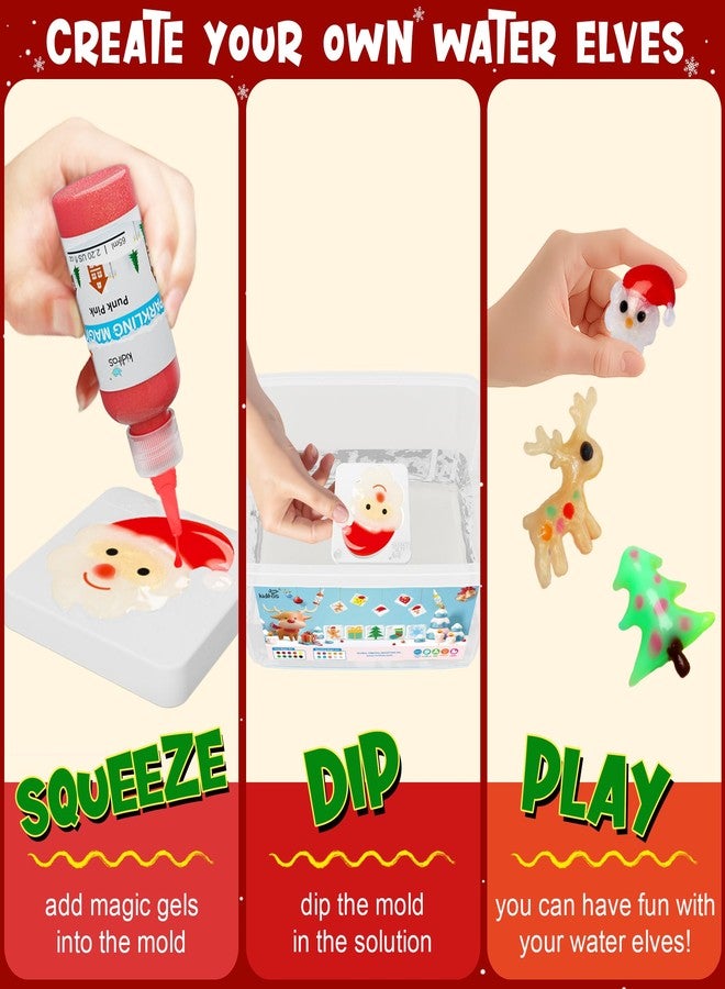 Kiditos Christmas Magic Water Elf Toy Kit, Magic Gel Water Pets with 20 Gels &10 Molds, DIY Squishy Maker Set, Christmas Gifts, Birthday Gifts, Party Favors, Craft Kits for Kids Ages 3+ - Image 3