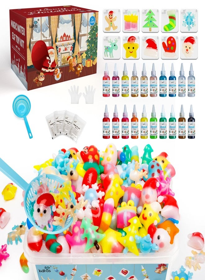 Kiditos Christmas Magic Water Elf Toy Kit, Magic Gel Water Pets with 20 Gels &10 Molds, DIY Squishy Maker Set, Christmas Gifts, Birthday Gifts, Party Favors, Craft Kits for Kids Ages 3+ - Image 1