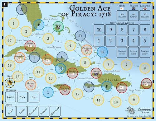 Compass Games Golden Age of Piracy 1718 Board Game - Image 5