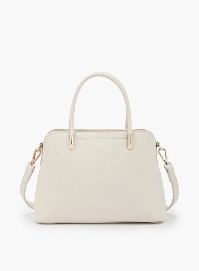 Flora Bella By Shoexpress CREAM Flora Bella Logo Accent Tote Bag with Detachable Strap for Women | Best Price UAE