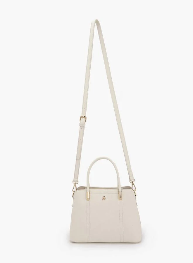 Flora Bella By Shoexpress CREAM Flora Bella Logo Accent Tote Bag with Detachable Strap for Women | Best Price UAE