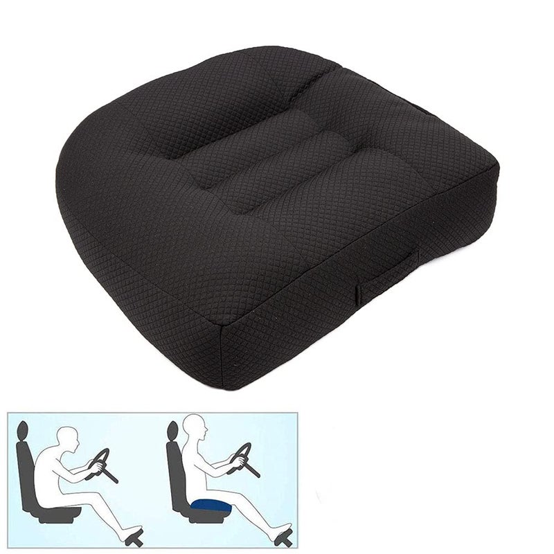 Srutirbo Car Booster Seat Cushion Raise The Height for Short People Driving Hip Tailbone and Lower Cack Fatigue Relief Suitable for Trucks Cars SUVs Office Chairs Wheelchairs Pure Black