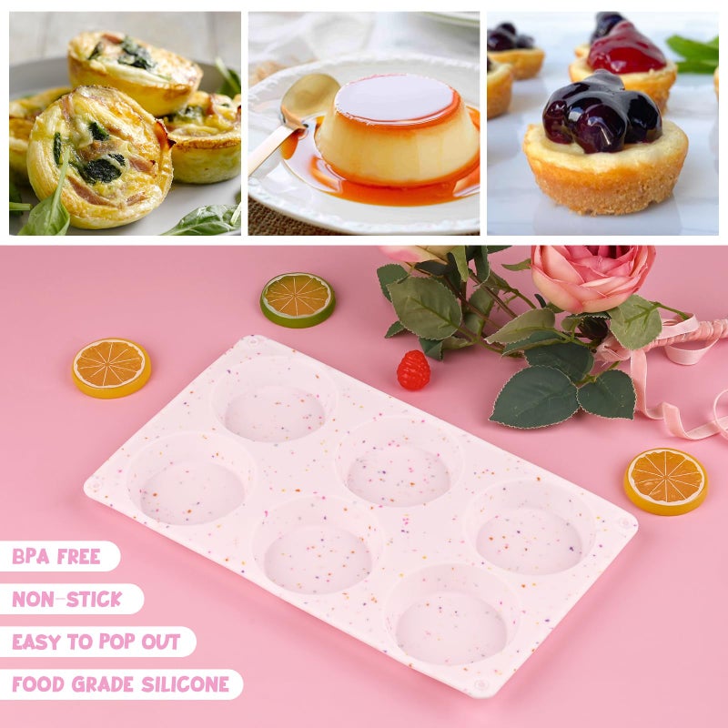 Sakolla 2 Pack 3 Tier Mini Cake Molds, 6 Cavity Silicone Cake Molds for Baking Cake Pop, Cakesicle, Brownie and Mousse (Confetti) - Image 2