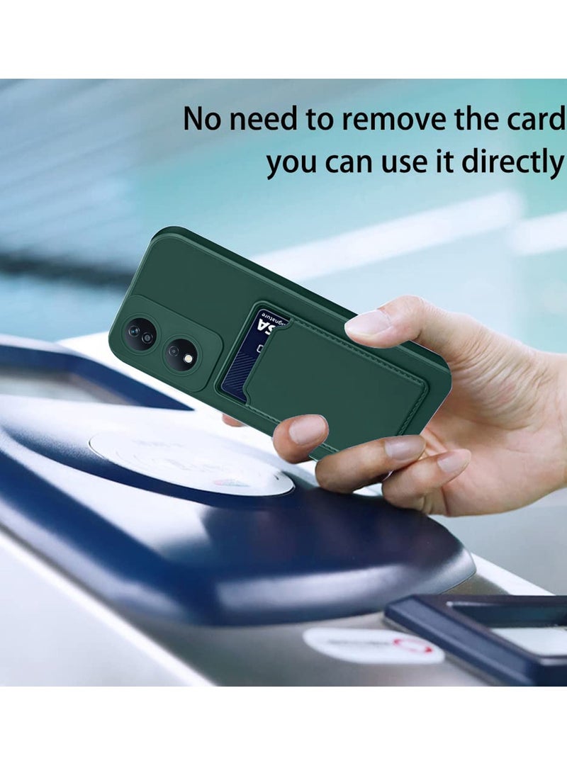 Wtech Silicone TPU With Card Holder Case Cover For Honor X7b 4G 2023 Dark Green  - Image 3