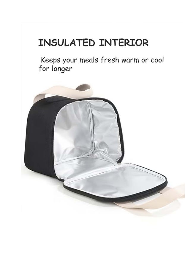 توشيونيكس حقيبة غداء معزولة - قماش أكسفورد مانع للتسرب مع قفل بسحاب عالي الجودة ومقبض جلدي - حقيبة حرارية صغيرة للوجبات الخفيفة والمكتب والمدرسة والأطفال - خيارات متعددة الألوان - مقاس 22 × 19 × 14 سم - سعة 6 لتر تقريبًا - Image 3