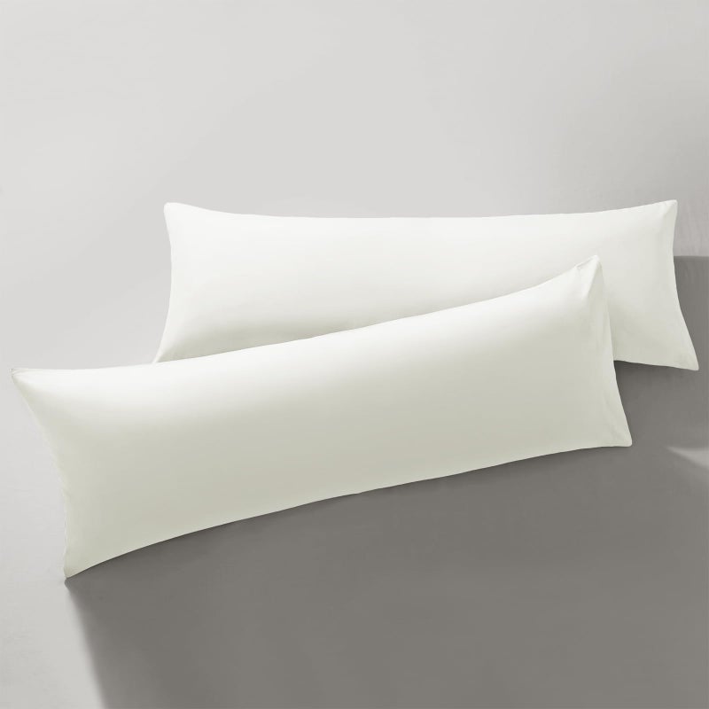 Milvowoc 2pcs وسادات جسم الألياف الدقيقة - 20 × 55 × 55 بوصة وضع سادة أبيض مجموعة وسادة غير قابلة للانزلاق مع امتصاص الرطوبة ومضاد للتجاعيد - Image 1
