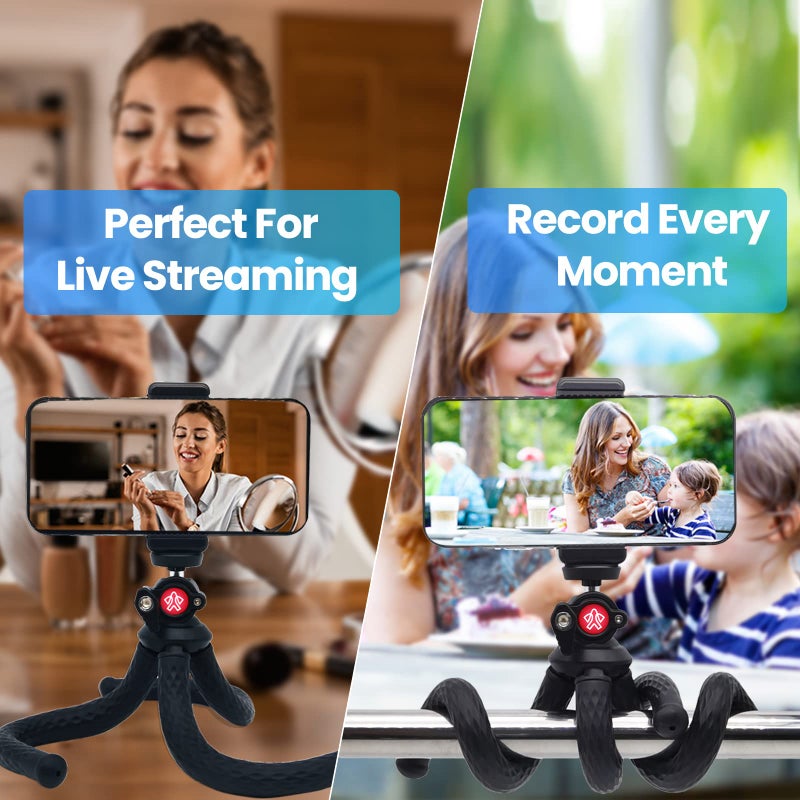 Goocong Tripod for iPhone, Goocong Flexible Tripod for Phone Camera with Cell Phone Mount for Samsung Google Smartphone, DSLR Camera - Image 5
