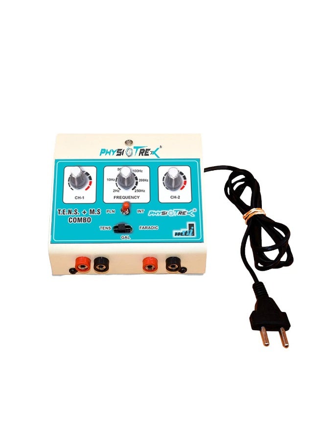 PHYSIOTREX Mini Corded Electric Tens and Muscle Stimulator 2 Channel Mini Tens Ms Whole_Body Massager Machine, Multicolour - Image 2