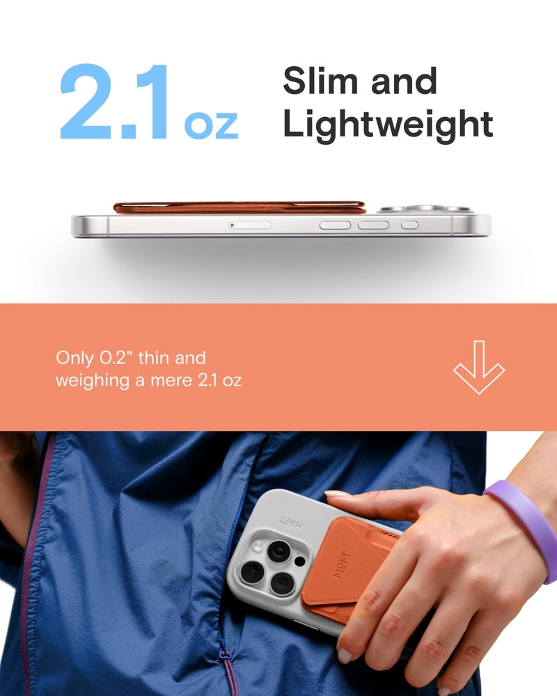 MOFT Magnetic Wallet Stand Compatible with iPhone 17/16/15/14/13/12 Series, Angle Adjustment & Magsafe Compatible MOVAS Phone Stand,Sunrise - Image 2