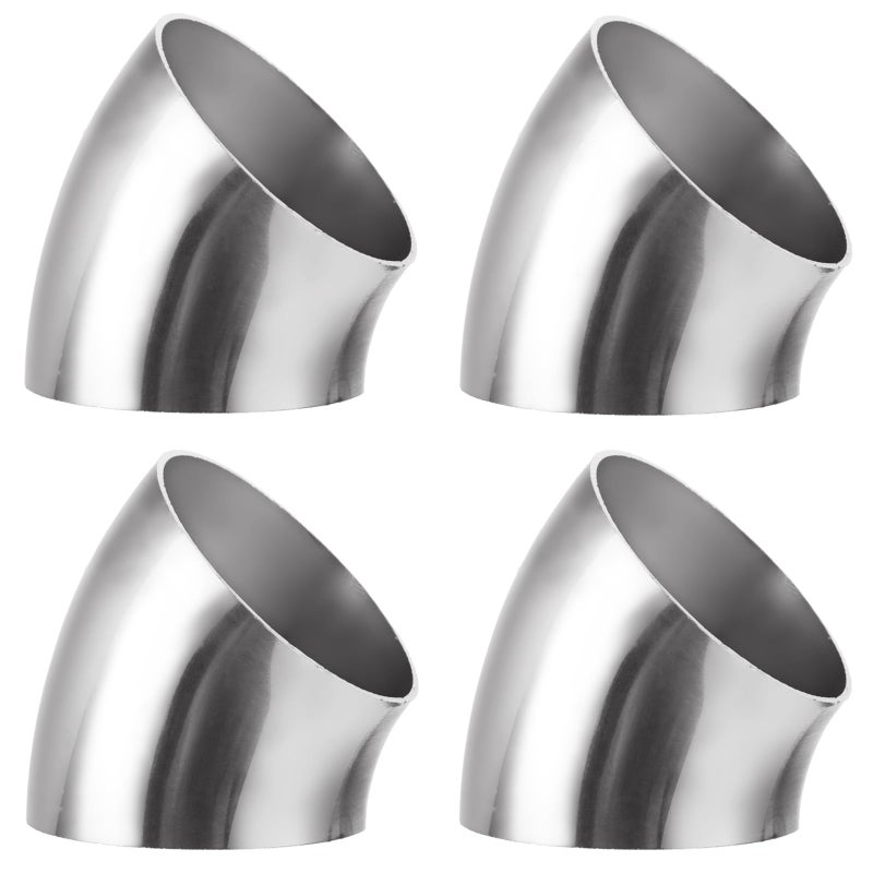 Acrux7 4 Pack 25 Inch 45 Degree Exhaust Elbow Pipe 304 Stainless Steel Mandrel Bend Elbow Thickness 15 mm for Car Modified Exhaust Stair Handrail Exhaust System - Image 3