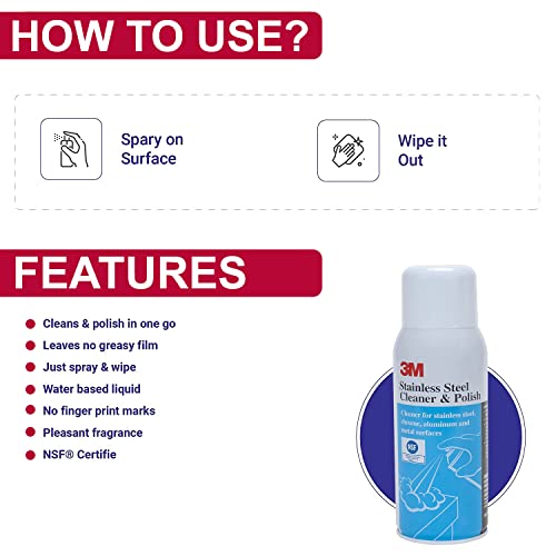 3M Stainless Steel Cleaner and Polish, 21 oz Aerosol - Image 2