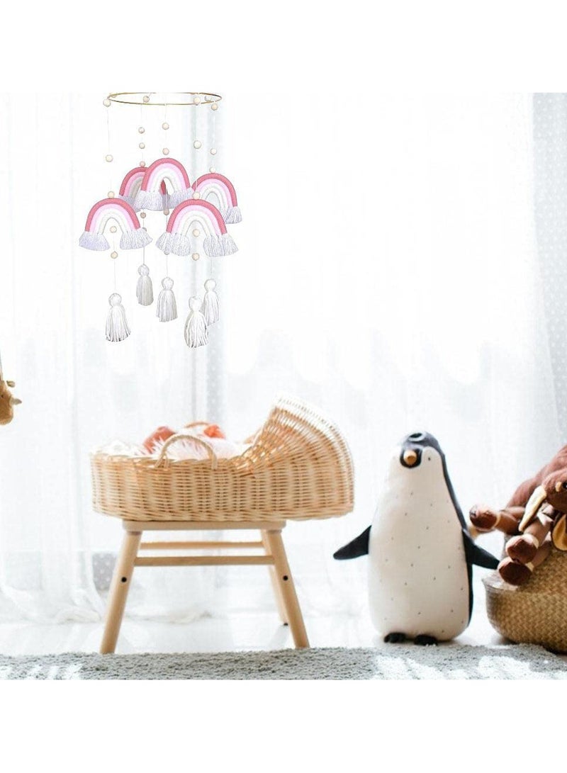 SOLARAE Baby Wind Chimes,Mobile Baby Cot Mobile Wind Chime Rattle Toy Macrame Rainbow Nursery Hanging Bed Bell Gift for Baby Nursery, Home Decoration, Unique Wind Chimes - Image 4