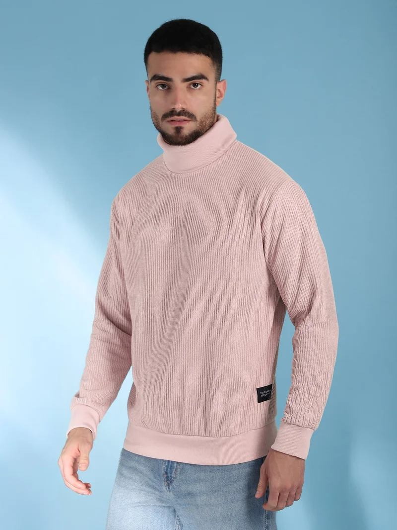 بيونغ سويت شيرت أطفال بياقة سلحفاة وردي