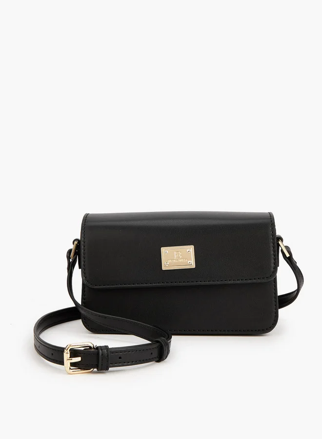 Flora Bella By Shoexpress Textured Crossbody Bag with Button Closure